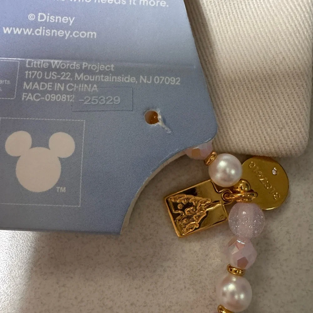 Disney Parks Little Words Project Bracelet - Pink and Gold - Picture 3 of 3